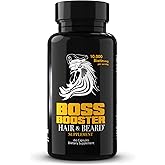 Bossman Boss Booster Supplement – 60 Capsules – MSM and 10,000 MCG Biotin Beard Growth Vitamins for Men – 30-Day Supply