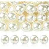 Ornazy 60Pcs 25mm Acrylic Imitated Pearl Beads Round Pearl Craft Beads for Jewelry Making Bracelets Necklaces Decoration