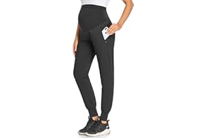 AMPOSH Women's Maternity Quick-Dry Pants Workout Scrub Joggers Pregnancy Sweatpants