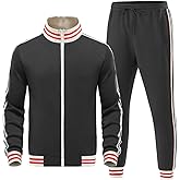 Riskrole Men’s Tracksuits Set 2 Pieces Active Sweatsuits Casual Jogging Full Zip Outfits Jacket Pants Set