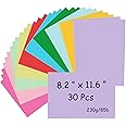 30 Sheets Colored Cardstock Paper 8.2 x 11.6, 230gsm/85lb Card Stock Paper for Scrapbook, Craft, Cards Making, Menus, Invitations (10 Assorted Colors)