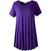 LARACE Plus Size Tops for Women Short Sleeve Shirts Casual Summer Clothes Round Neck Tunics for Leggings