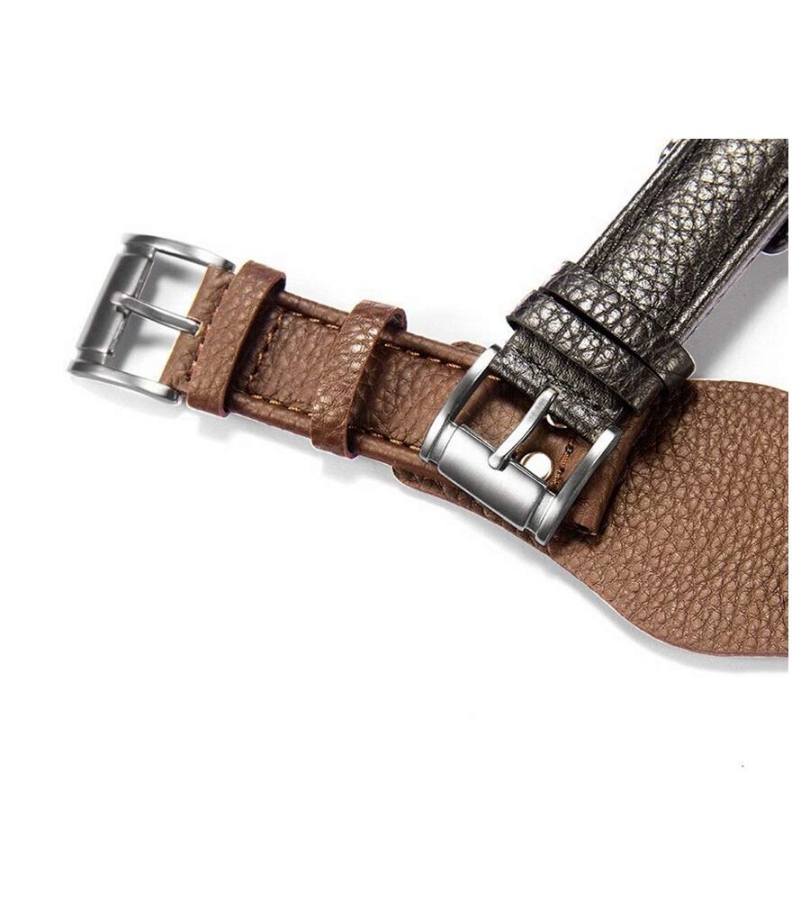 Dioway for Fossil CH2891 Leather Watch Bands 22mm Replacement with Stainless Steel Buckle - Brown 22mm Fossil CH2891 Leather Watch Strap