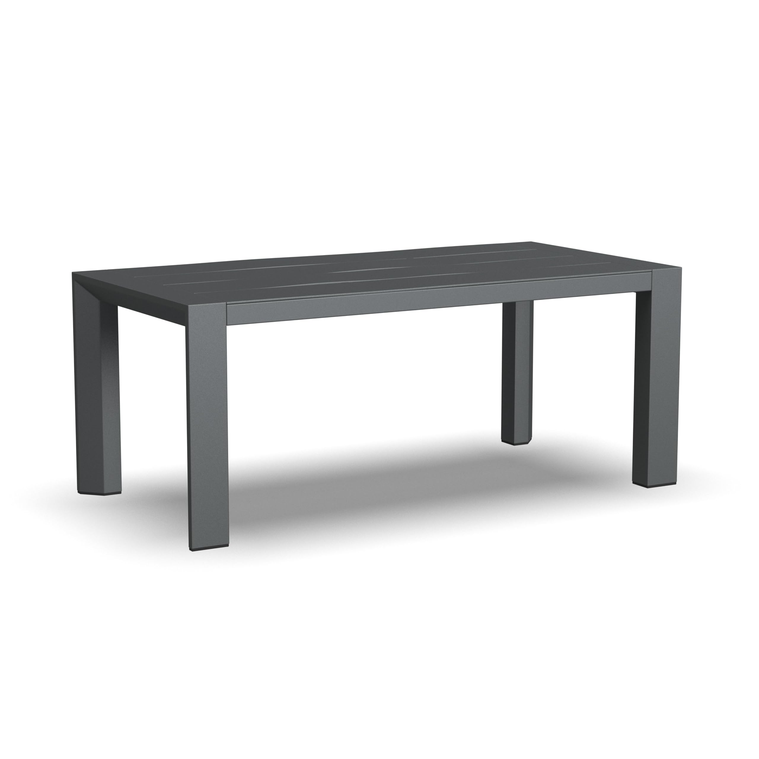 Homestyles Grayton Outdoor Coffee Table – 40-Inch Wide Aluminum Patio Table, Slatted Top, Rust-Resistant Frame, Easy Assembly, Gray