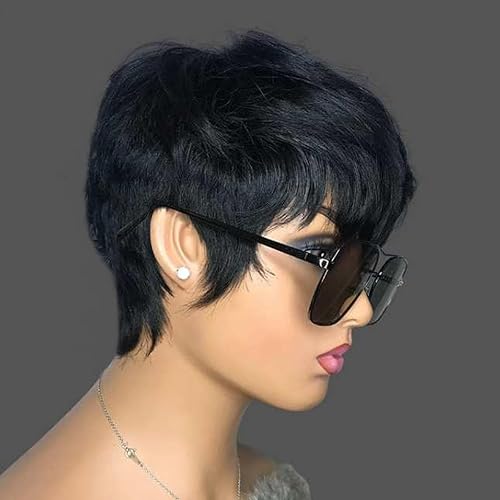 Short Pixie Cut Wig 100% Virgin Human Hair Glueless Modern Style Amazon.com : WBTH Short Pixie Cut Wig Human Hair 5X5 HD Lace  main image 3