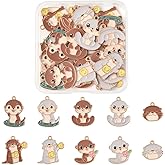 MakemadeDIY 10-60Pcs Assorted Charms for Jewelry Making Animal Christmast Cute Pendants Charms for Necklaces Bracelets Earring Making and Crafting Craft Gift