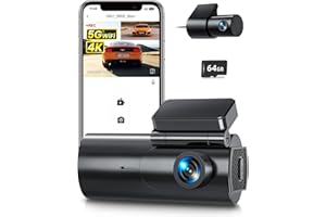 Dash Cam Front and Rear Camera – 4K+1080P Dual Dash Camera for Cars with 64GB SD Card, 5G/2.4GHz WiFi & App Control, Night Vi