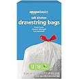 Amazon Basics 13 Gallon Tall Trash Bags, Flextra, Fresh Scent, Drawstring, 50 Count