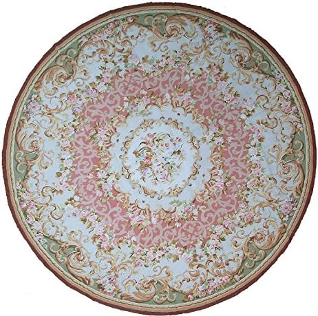 Pasargad Aubusson Hand-Woven New Zealand Wool Area Rug- 7' 0" X 7' 0"