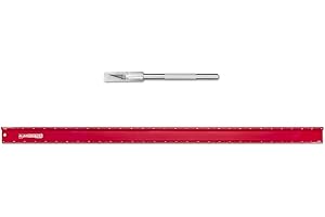 Alumicolor AlumiCutter Aluminum Straight Edge w/Blade for Office, School, Engineering and Framing, 30IN, Red