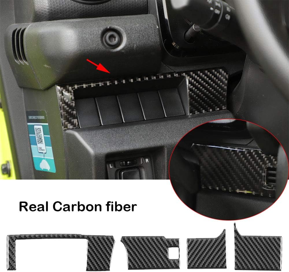 4Real Carbon Fiber Center Console Panel Cover Trim Fit for Suzuki Jimny 2019+