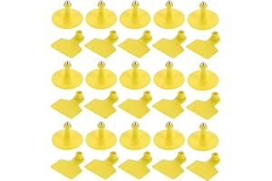 Alasum Yellow Blank Ear Tags 100Pcs for Livestock Identification in Pasture and Farm