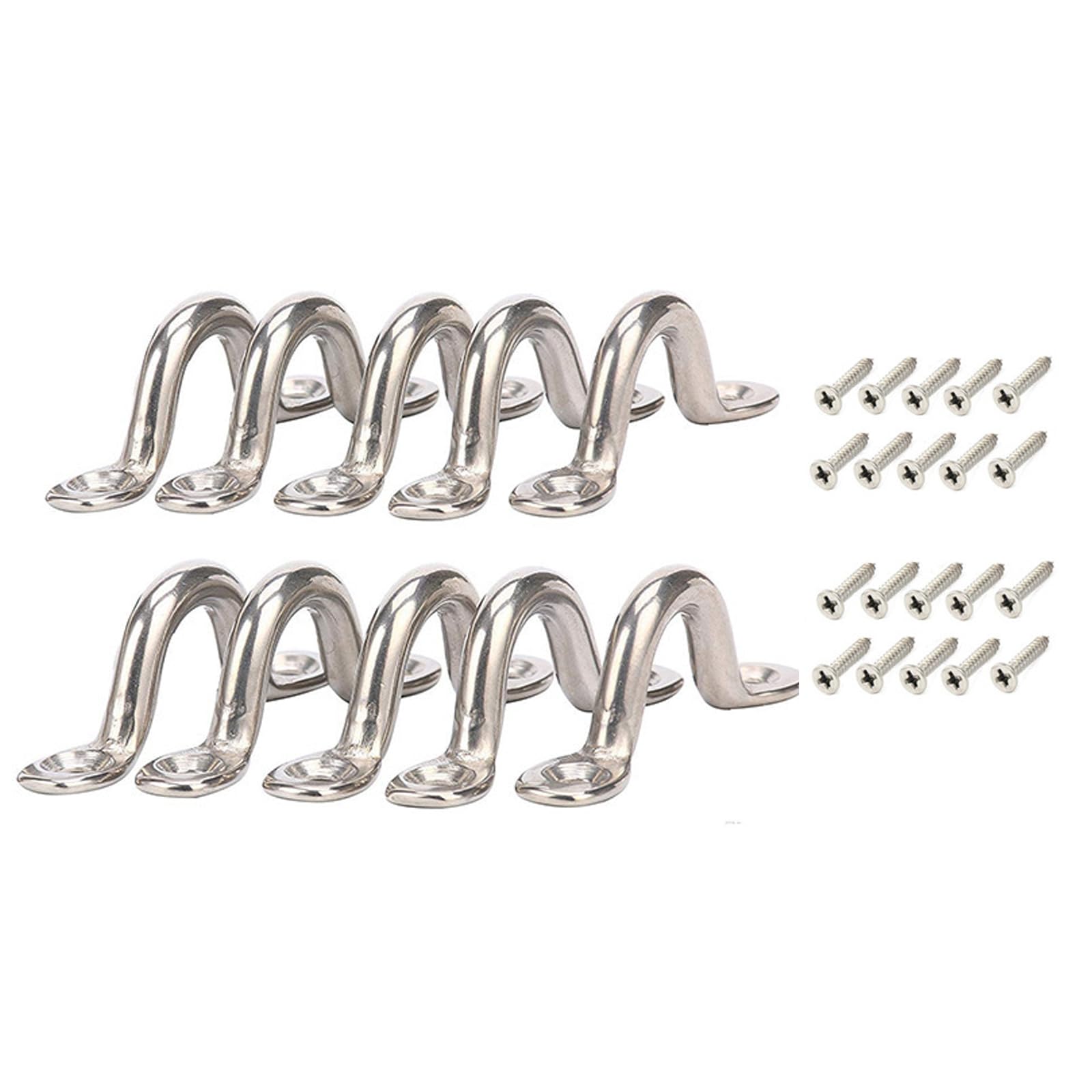 KOVNISE Bimini Top Strap Pad Eye Footman Loop, Eye Straps Stainless Steel Boat Top Pad Eye with Screws, Tie Down Anchor Point, Tie Down Kayak Deck Loops Eye Straps