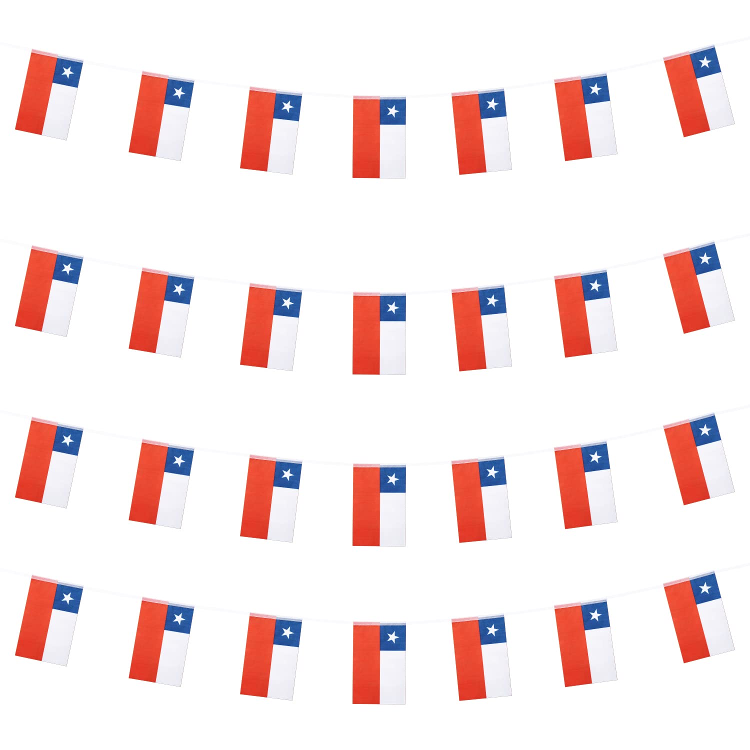 Photo 1 of WXTWK Chile Flags Chilean Small Mini Pennant String Banner Flag Festival Decorations(50 Feet 38 Flags)