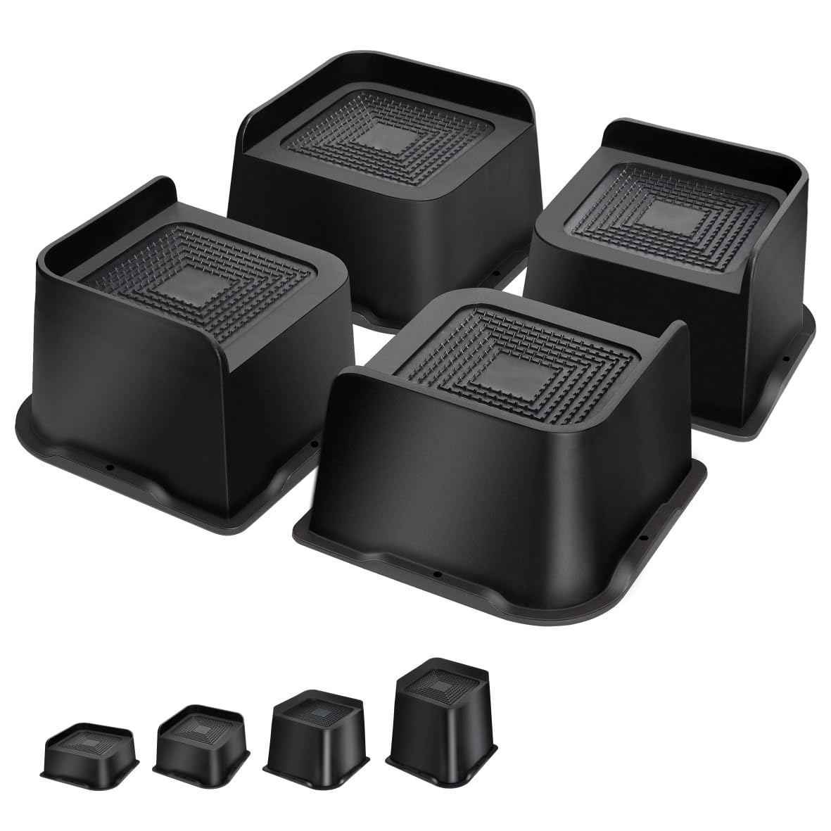 MixDora Bed Risers Heavy Duty 3 inch Furniture Risers L-Shape Table Riser Chair Raisers Lifter for Sofas Couches Desks Set of 4 Pack