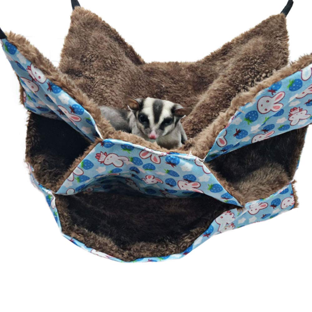 Oncpcare Small Pet Cage Hammock, Sugar Glider Triple Bed Hammock Rat Bed Guinea Pig Cage Accessories Bedding Cozy Ferret Tunnel Cave Small Animals Bed for Chinchilla Parrot Hamster
