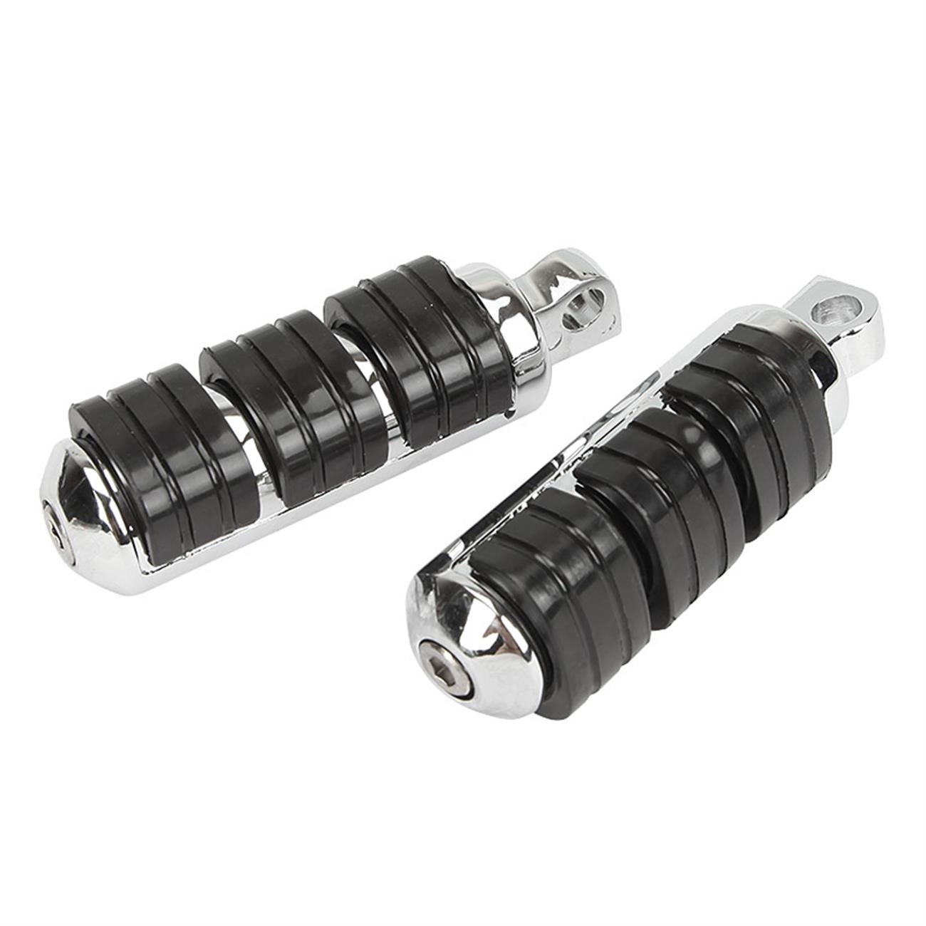 INNOGLOW Motorcycle Foot Pegs Footrest Aluminum Black Rubbe Anti