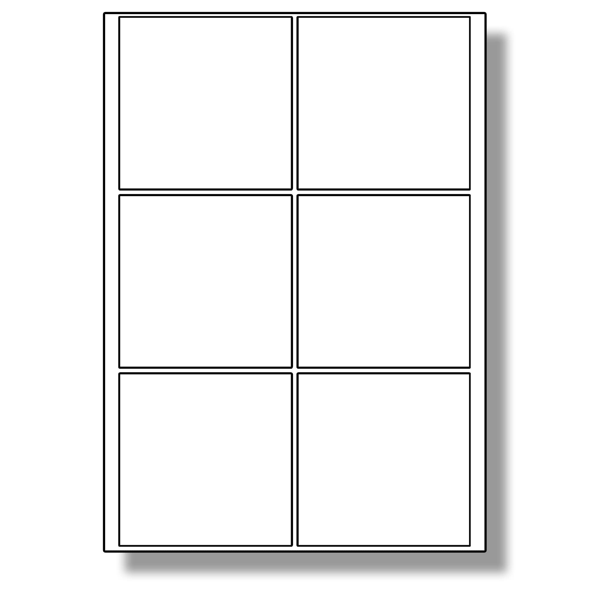 Label Planet® 6 Per Page/Sheet, 10 Sheets (60 Sticky Square Labels), White Blank Matt Plain A4 Large Stickers, for Laser/Copier or Inkjet Printer, UK LP6/95/SQ, 95 x 95 MM, General Use/All Purpose