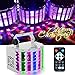 Lixada 24W DJ Lights 8 Colors LED Wide Beam Laser Strobe Light 6 channel Led DMX lighting with IR remote control metal casing Club Light home KTV disco stage effect Lighting