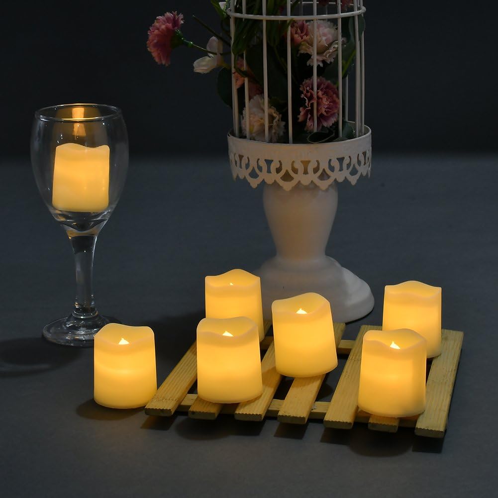 Flameless Votive Candles,Flameless Flickering Electric Fake Candle,Pack of 24,Battery Operated LED Tea Lights in Warm White for Wedding,Table,Festival Celebration,Halloween,Christmas Decorations: Home Improvement