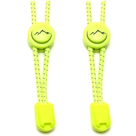 gipfelsport Elastische Schnürsenkel - Gummi Schnellschnürsystem ohne Binden | für Kinder, Herren, Damen I 1x Paar: neon-gelb