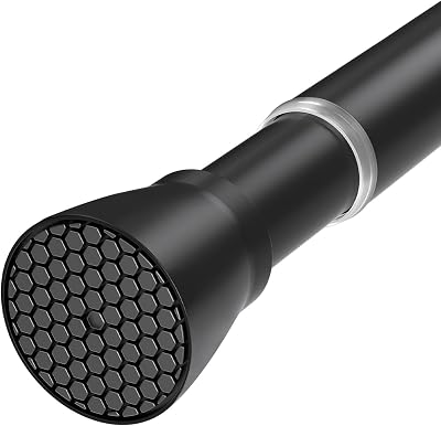 HAOYUNTE Extendable Black Shower Curtain Rod 70-130cm Telescopic Pole