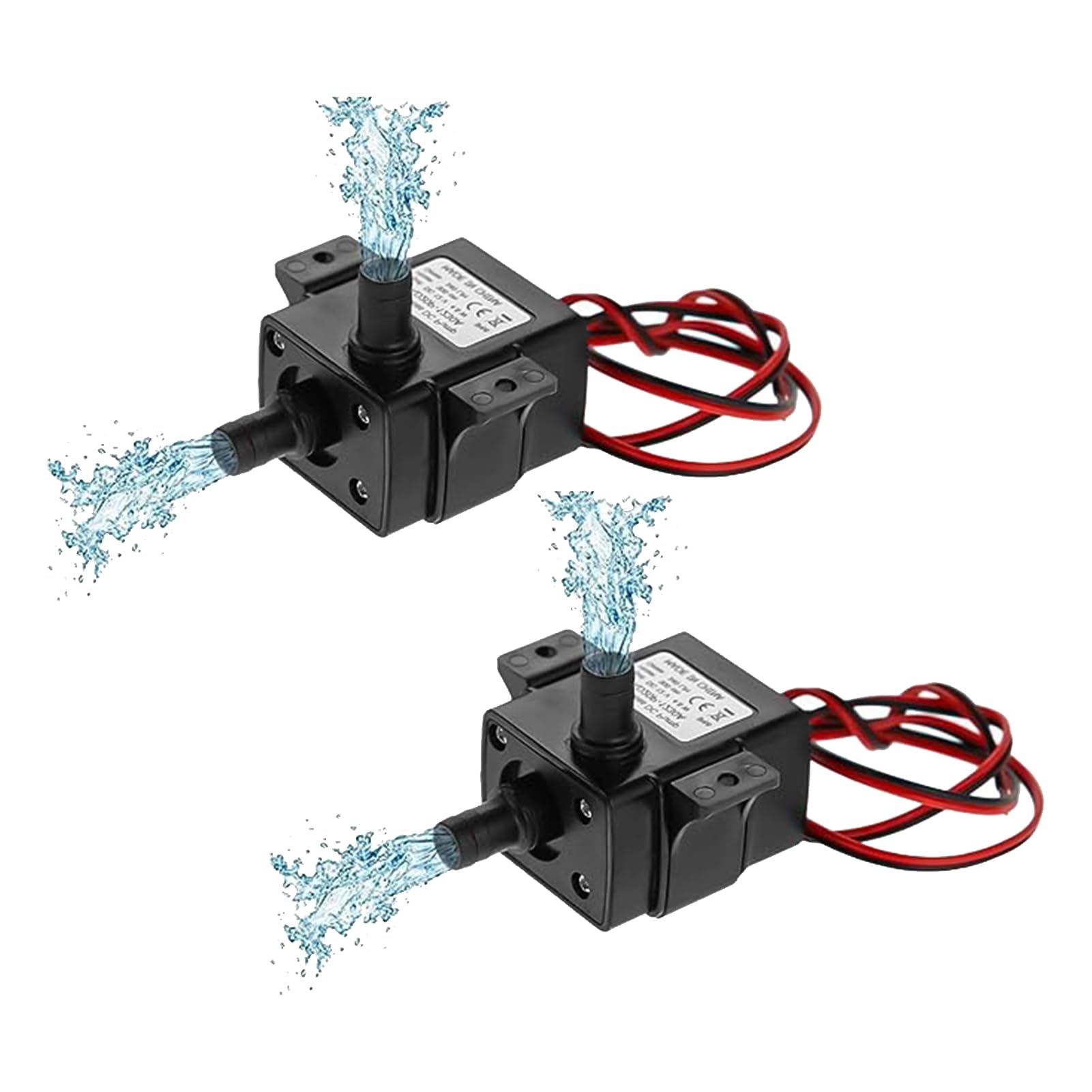 2pcs DC 12V 4.8W Mini Brushless Water Pump For Aquarium, Fish Container, Fountain, 240L/h, Nozzle Diameter 8mm