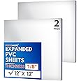 Performore - Expanded PVC Sheet - 2 Pack - Lightweight Rigid Foam - 3mm (1/8 Inch) - 12 x 12 Inches - White - Ideal for Signage, Displays, and Digital/Screen Printing