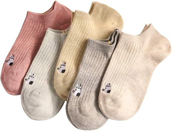 Amazon 靴下 レディース くるぶしソックス 女性用 蒸れない ショート ソックス 無地柄 5足組 混色セット カバーソックス ずり落ちにくい おしゃれ 薄手 抗菌 防臭 通気性抜群 吸汗 室内 フリーサイズ 春 夏 秋 22 25cm 刺繍カラー2 靴下 通販