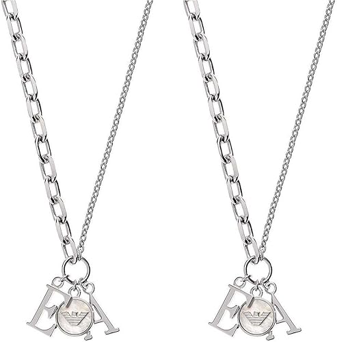 Amazon エンポリオアルマーニ Emporio Armani ペアネックレス ペンダント ファッション ジュエリー アクセサリー メンズ レディース シルバー Egeg 並行輸入品 ネックレス 通販