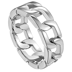 Men Costume Rings Stainless Steel Rings Size 8 Flat