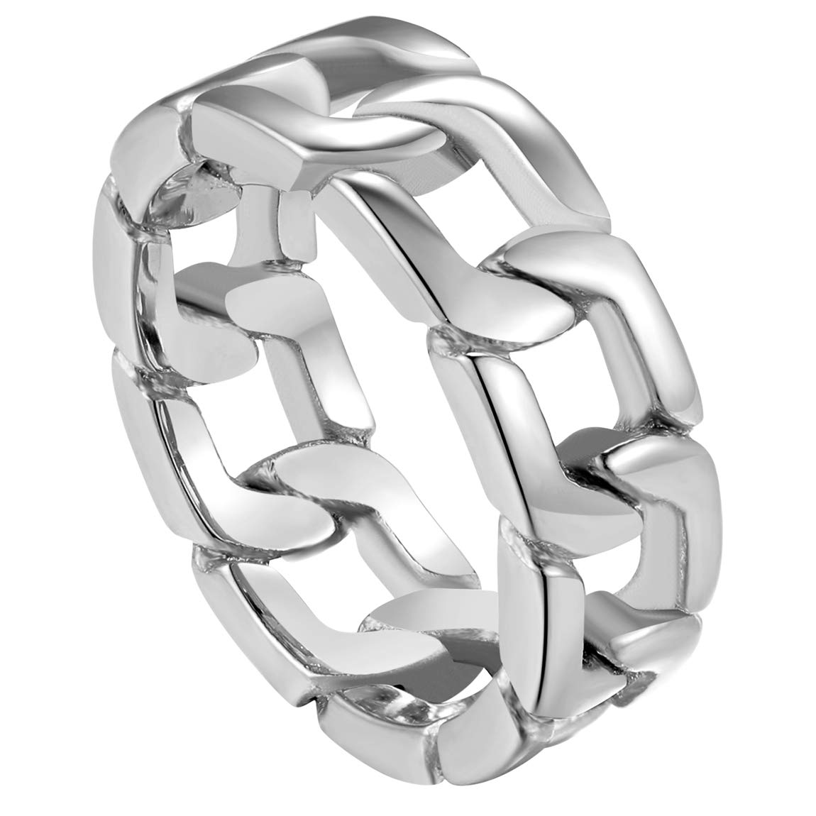 Men Costume Rings Stainless Steel Rings Size 8 Flat