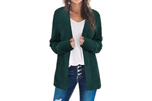 Bosmeer Women's Open Front Long Sleeve Cardigan Sweaters Business Casual Lightweight Outerwear Coats Fall Fashion Clothes