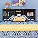Prepac Twin Bookcase Headboard, Full/Queen, Washed Black