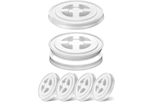 BAYOU TRADING USA Bucket Lid (2 Pack), Gamma Style, White, BPA-Free, Food-Grade (Fits on most 3.5, 5, 6, 7 gallon buckets)