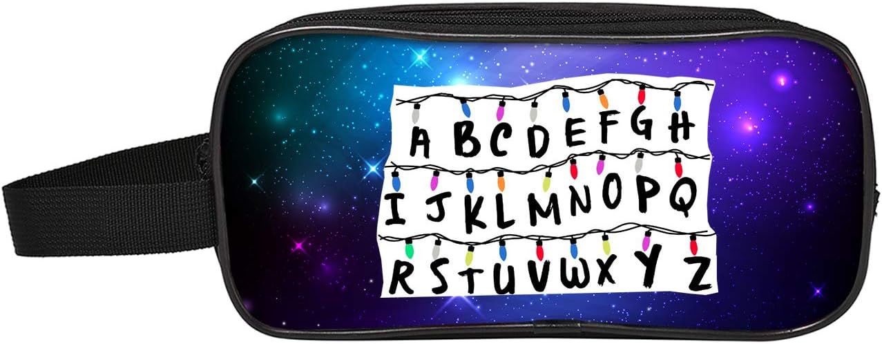 Stranger Things Pencil Cases Pencil Case Student Stationery Pouch with Double Zipper Pen Bag Printed Starry Sky (Color : A01, Size : 24 X 11 X 7cm)