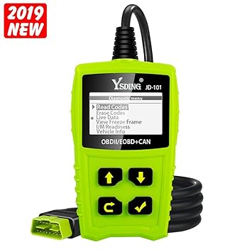 Ysding OBD2 Coche Diagnóstico Escáner Automático Lector de Código de Vehículos con Standardem de 16 Pin Interfaz con Lectura y Borrado de Códigos de ...