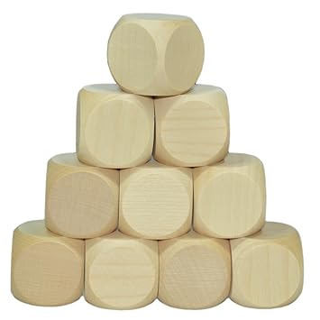 5 x Blankowürfel, Holzwürfel, blanko, 30mm, roh & unbehandelt - mit 3cm Kantenlänge