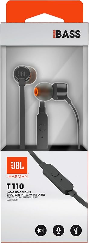 T110 - Auriculares intraurales universales con mando a distancia y micrófono, color negro