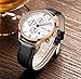 SONGDU Date Rose Gold Chronograph Mens Watches Online Stopwatch Luminous Hands Black Leather Strap