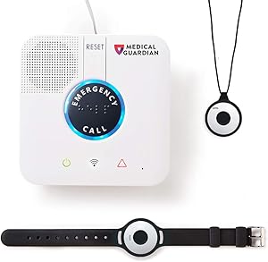 Classic Guardian Fall Alert Medical Alert System by Medical Guardian™ - Senior Medical Alert, 24/7 Panic Button, 1,300 Feet of Protection, Home Landline Elderly Monitor Call Button (1 Month Free)