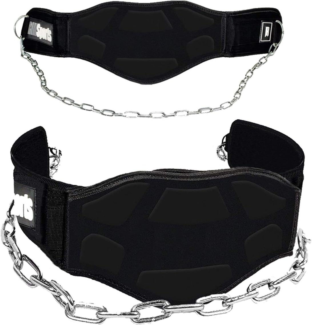Dip Belt with Chain for Pullups- Ideal Weighted Belt for Pullups and Chin Up Belt- Best Weighted Pullup Belt and Pull Up Weight Belt for Dips - Durable Weighted Belt for Pull Ups and Weighlifting Belt
