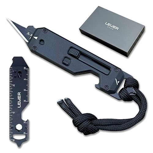 Lever Gear Edge XT Mini Utility Knife Keychain Multitool w/ 10