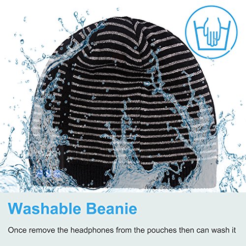 image for Rotibox Wireless Bluetooth Beanie Hat Ear Covers Headphone Headset Mus