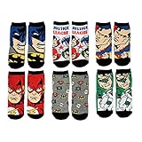 DC Comics Toddler Or Little Boys Justice League Crew Socks, Multicolored, 2T/3T, 6-Pack