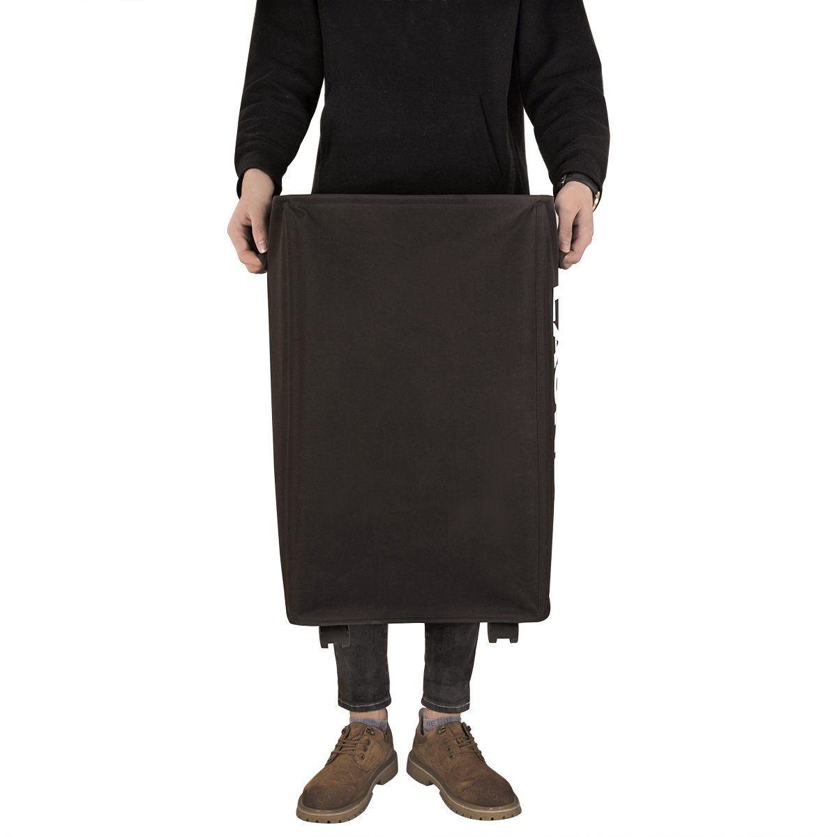 WOWLIVE Rolling Collapsible Laundry Hamper Foldable Tall Rectangular Laundry Basket with Wheels Waterproof Corner Standing Baby Home Organizer Storage Bin (Chocolate brown)