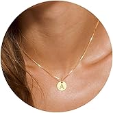 Tituthia Gold Initial Necklaces for Women, Dainty Trendy Gold Letter Necklace 14k Gold Pendant Necklace Cute Choker Necklace Simple Personalized Name Necklace Gold Jewelry Necklace for Gift