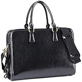 Kattee Genuine Leather Briefcase for Women, Large Capacity Laptop Bag with Luggage Tag