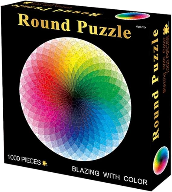 Download Puzzles for Adults Teen 1000 Piece Gradient Color Rainbow Large Round Jigsaw Puzzle Difficult ...