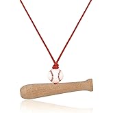 Catuni Baseball Necklace for Women Sports Team Gift Black Blue Rope